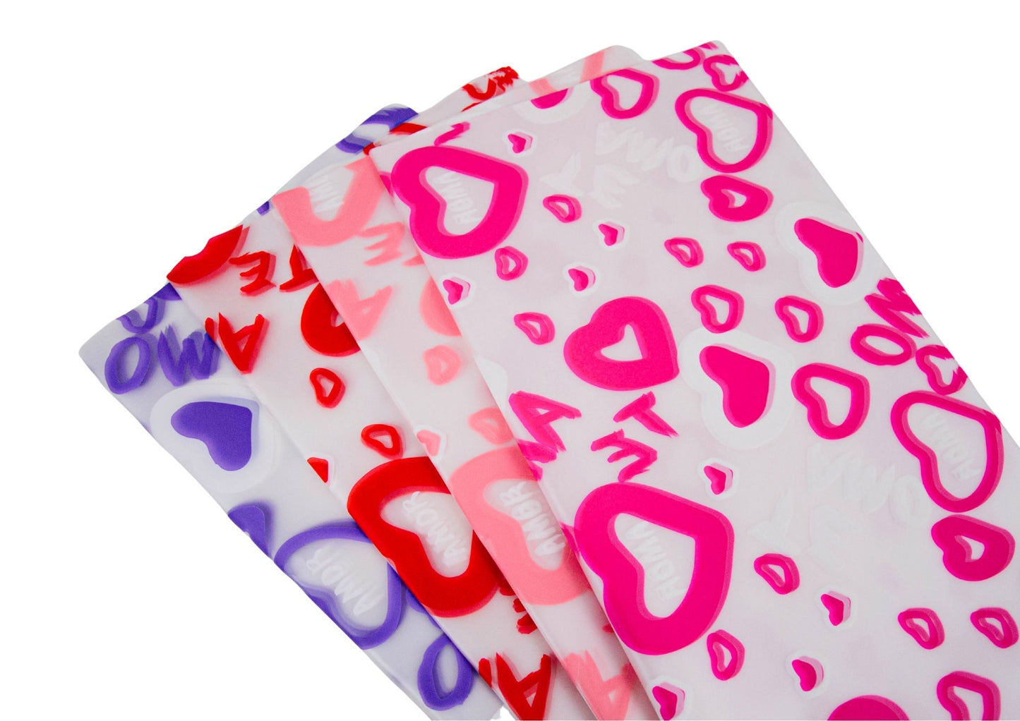 Celofan Mat Cu Inimioare Mari  Dimensiuniu 58/58