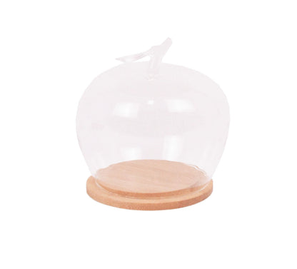 Dom sferic din sticla cu suport de lemn