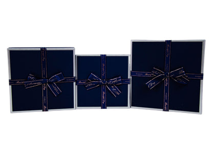 Set 3 Cutii Patrate Cadou cu Fundita pentru Flori H6.5-H9.8