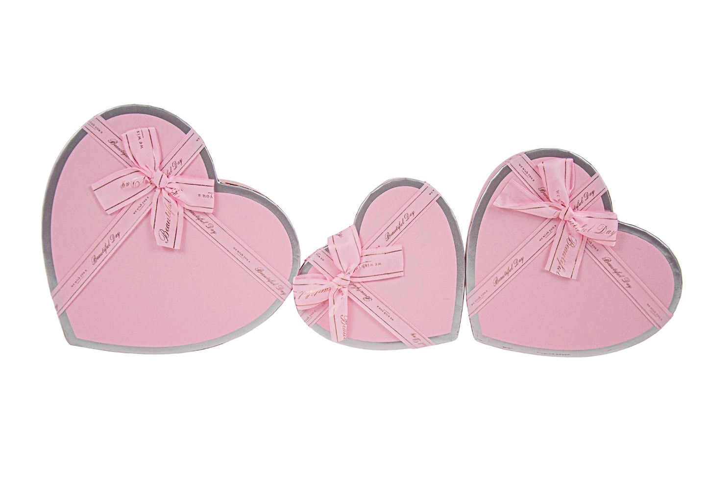 Set 3 Cutii Inima cu Funda pentru Flori H6-H9
