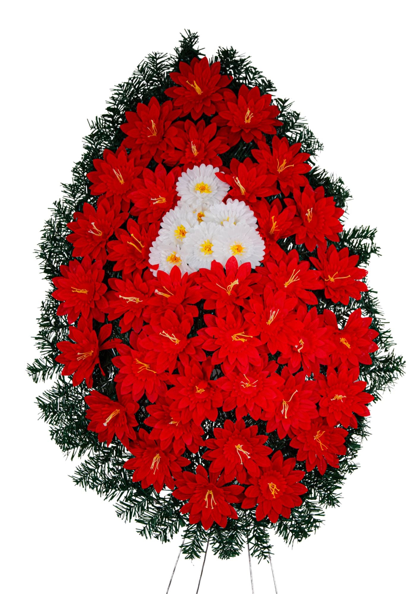 Coroana Brad Artificial Lacrima cu Flori H 110 cm Varianta Plina C2