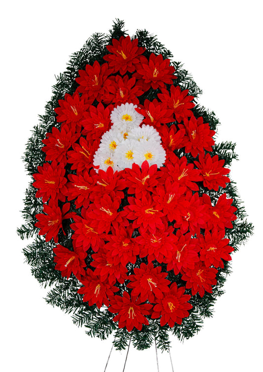 Coroana Brad Artificial Lacrima cu Flori H 110 cm Varianta Plina C2