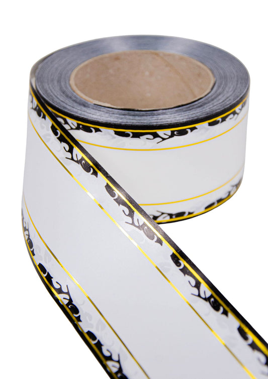 Panglica funerara cu fir auriu 8cm x 40m Model 1