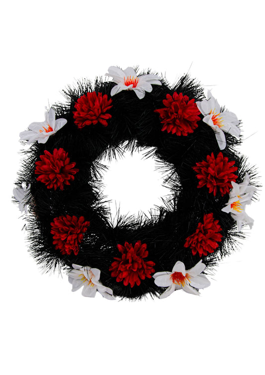 Coronita din Pin cu Flori Albe si Rosii