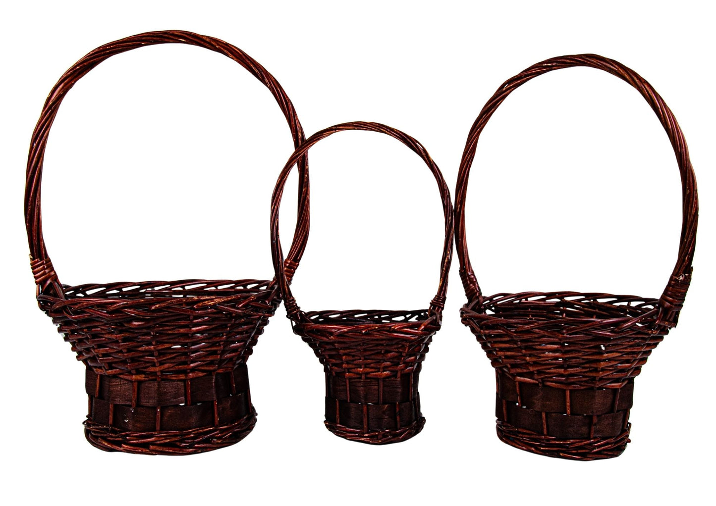 Set 3 cosuri rachita si nuiele late, colorate, rotunde cu o toarta