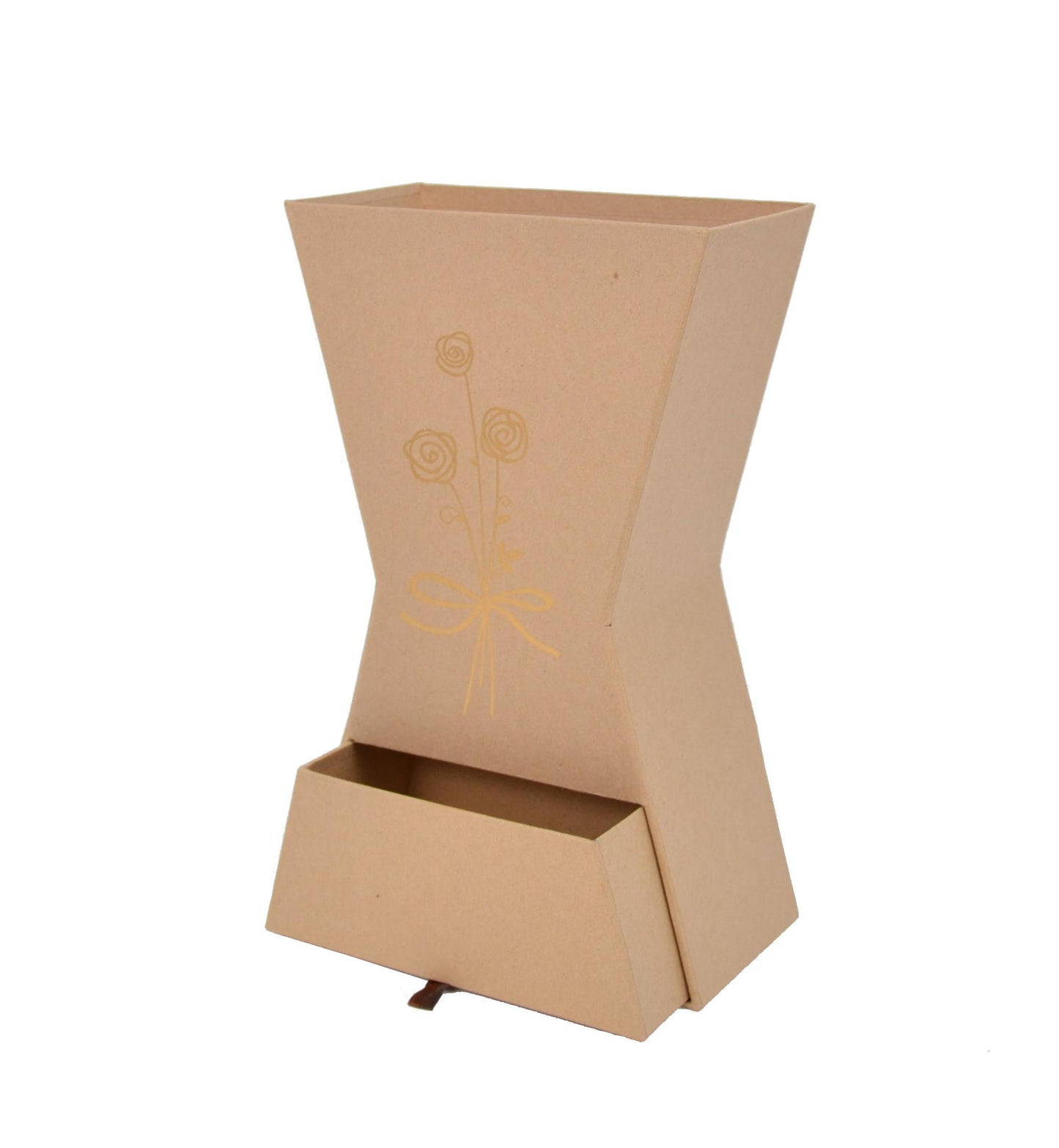 Ghiveci din carton tip clepsidra cu sertar