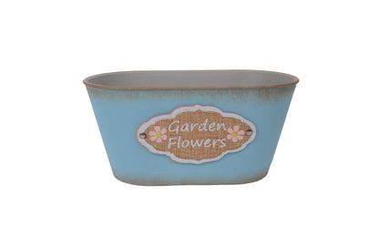 Ghiveci din plastic oval cu inscriptie