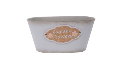 Ghiveci din plastic oval cu inscriptie