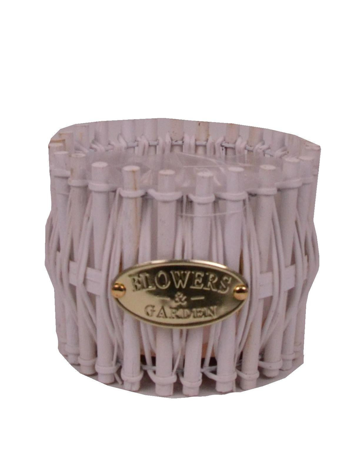 Ghiveci din surcele de lemn, rotund captusit cu folie din plastic