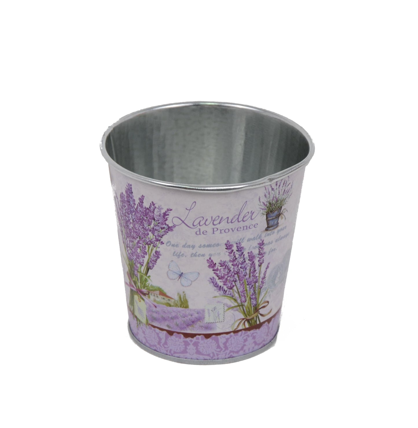 Ghiveci metalic oval - foto lavanda / trandafiri vinatge