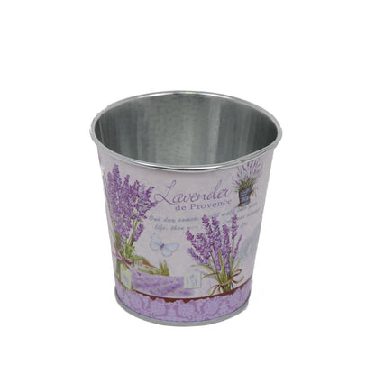 Ghiveci metalic oval - foto lavanda / trandafiri vinatge