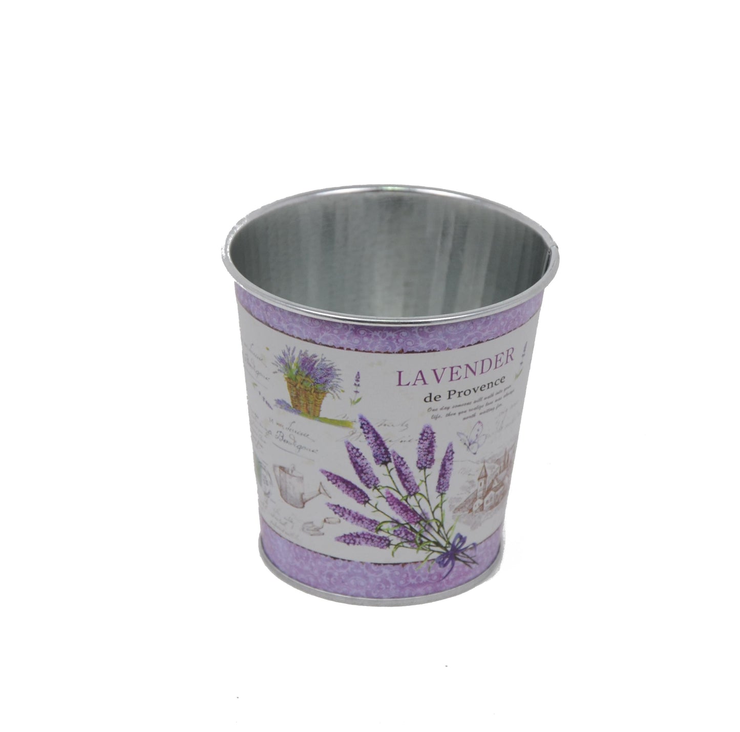 Ghiveci metalic oval - foto lavanda / trandafiri vinatge