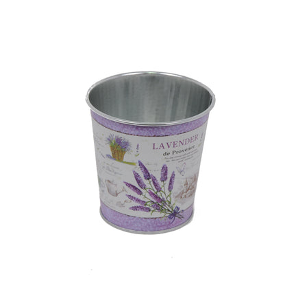 Ghiveci metalic oval - foto lavanda / trandafiri vinatge