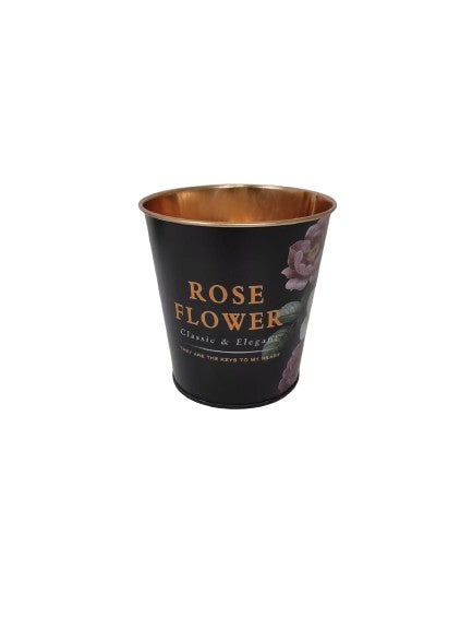 Ghiveci metalic rotund cu imprimeu foto