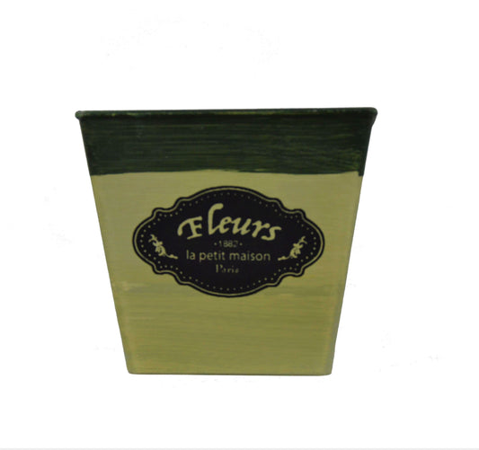 Ghiveci patrat din plastic uni cu imprimeu