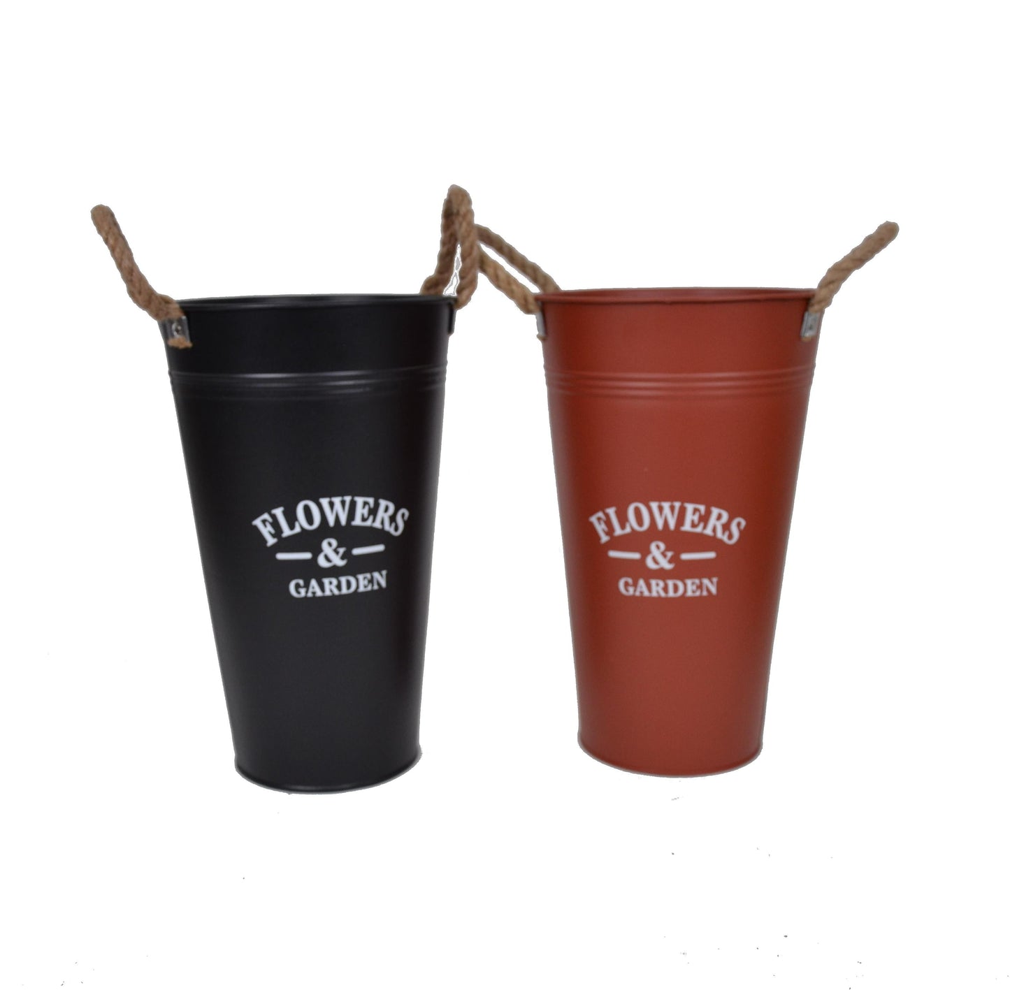 Ghiveci tip vaza, metalic, rotund, uni cu toarte