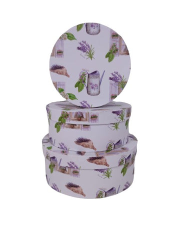 Set 3 cutii rotunde cu imprimeu