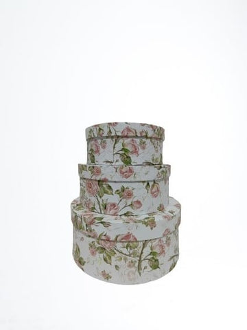 Set 3 cutii rotunde cu imprimeu