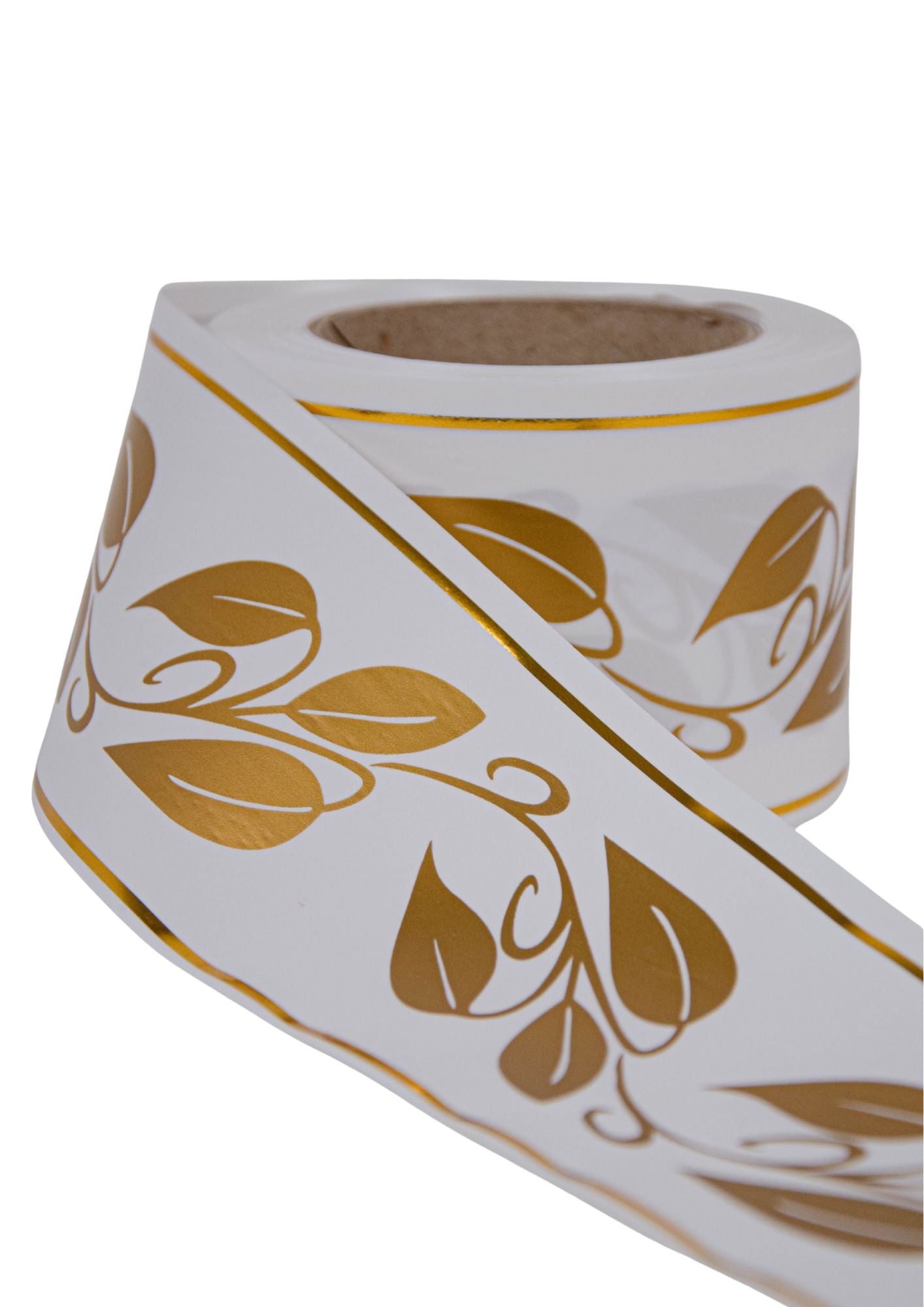 Panglica funerara cu flori aurii si fir auriu