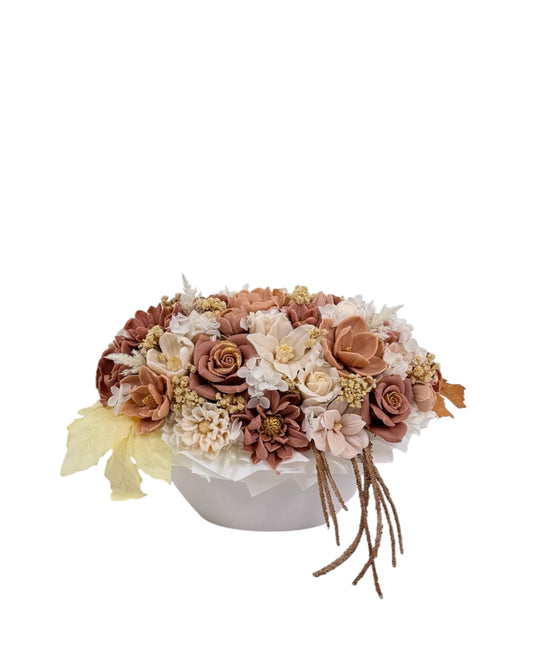 Aranjament Florar din Sapun Organic Parfumat Cu Vas DE Ceramica