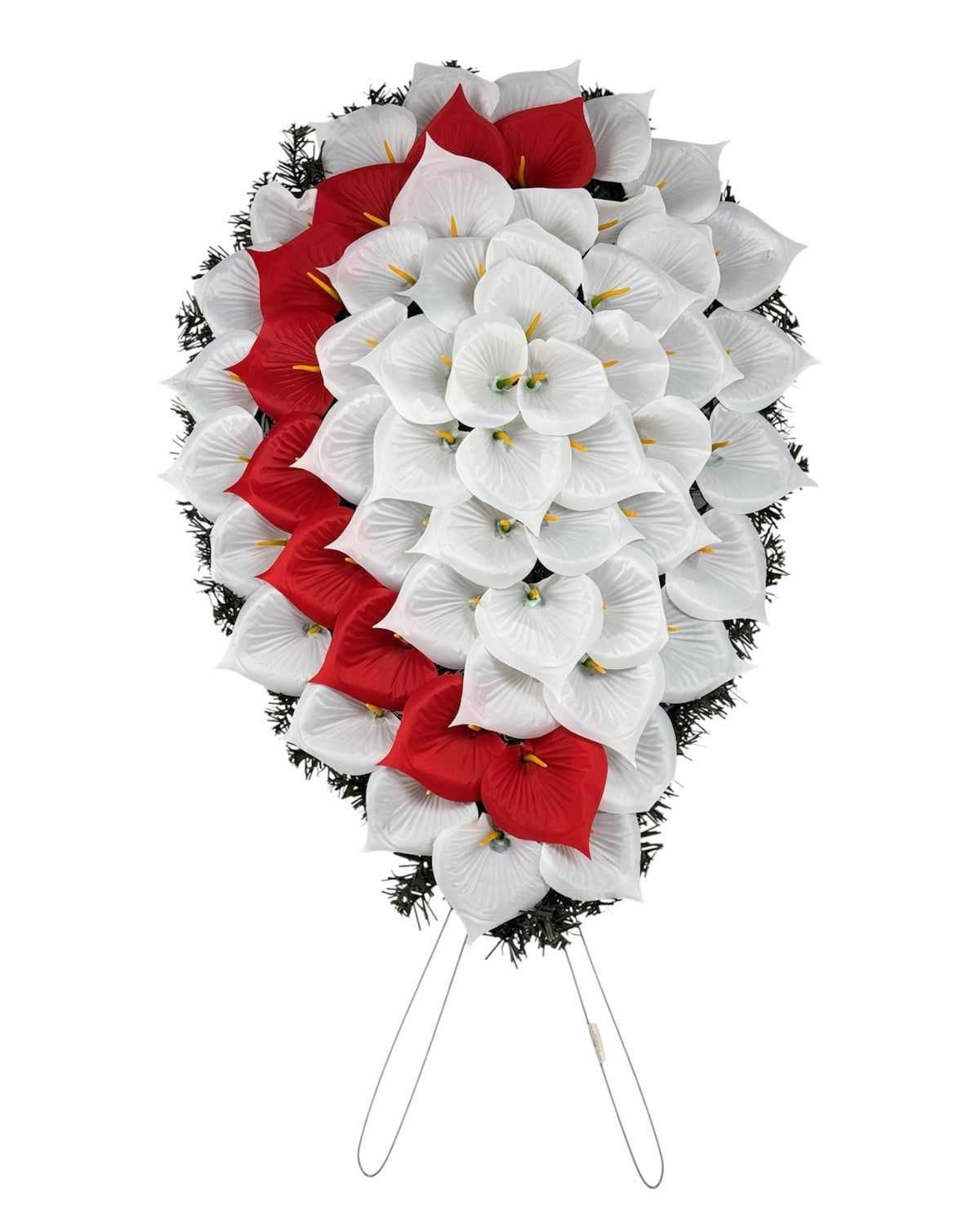 Coroana Brad Tip Lacrima cu Flori Plina Inversa H 120 cm C3