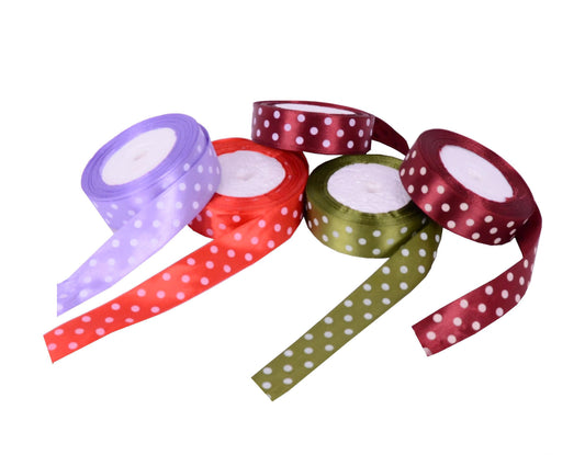 Panglica din satin cu buline 2.5 cm