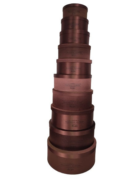 Set 10 Cutii Rotunde Satinate Uni pentru Flori H10.5-H19