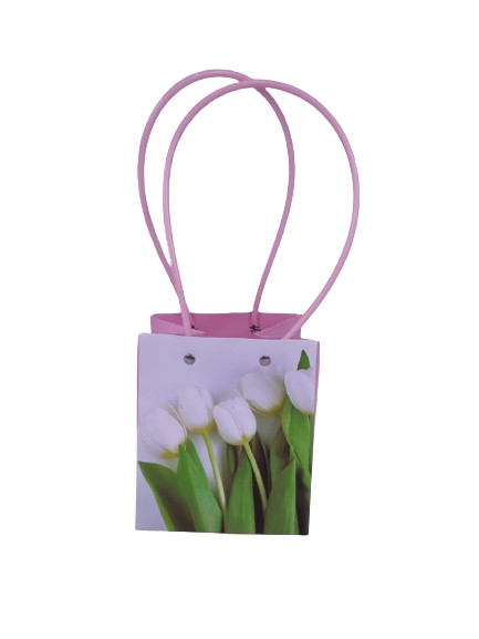 Set 10 pungi din carton cu imprimeu