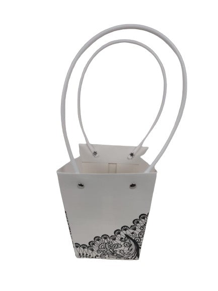 Set 10 pungi din carton uni cu imprimeu simplu