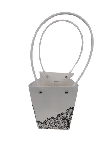 Set 10 pungi din carton uni cu imprimeu simplu