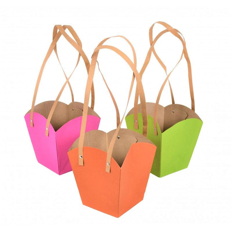 Set 10 pungi din hartie, toarta inalta, uni, mare H 20