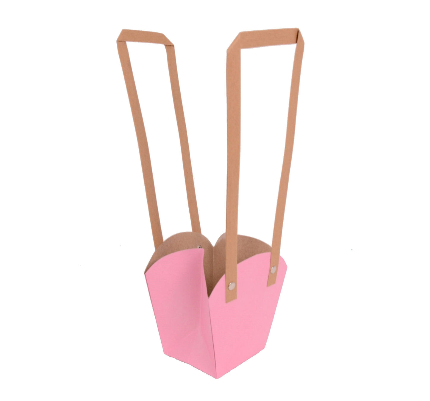 Set 10 pungi din hartie, toarta inalta, uni, mica H 12CM