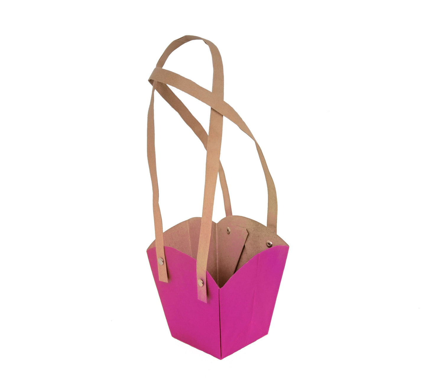 Set 10 pungi din hartie, toarta inalta, uni, mica H 12CM