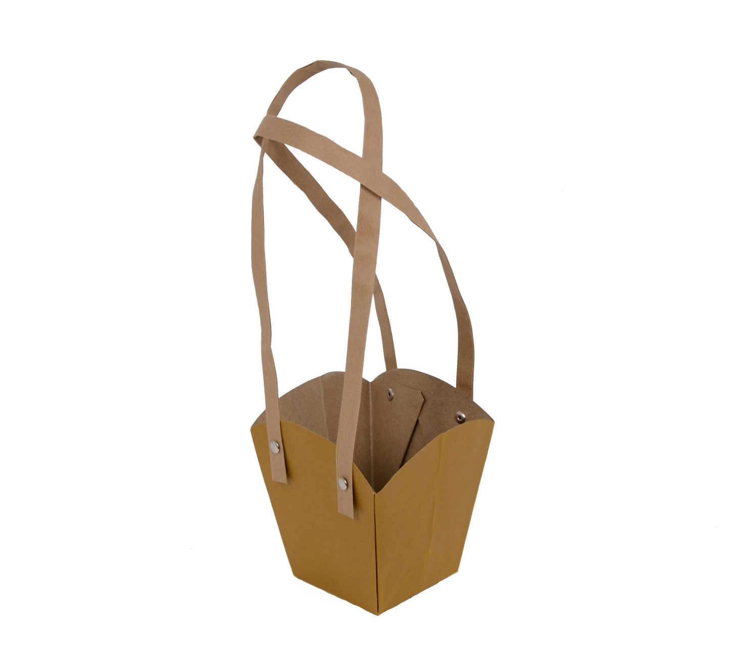 Set 10 pungi din hartie, toarta inalta, uni, mica H 12CM