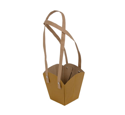 Set 10 pungi din hartie, toarta inalta, uni, mica H 12CM