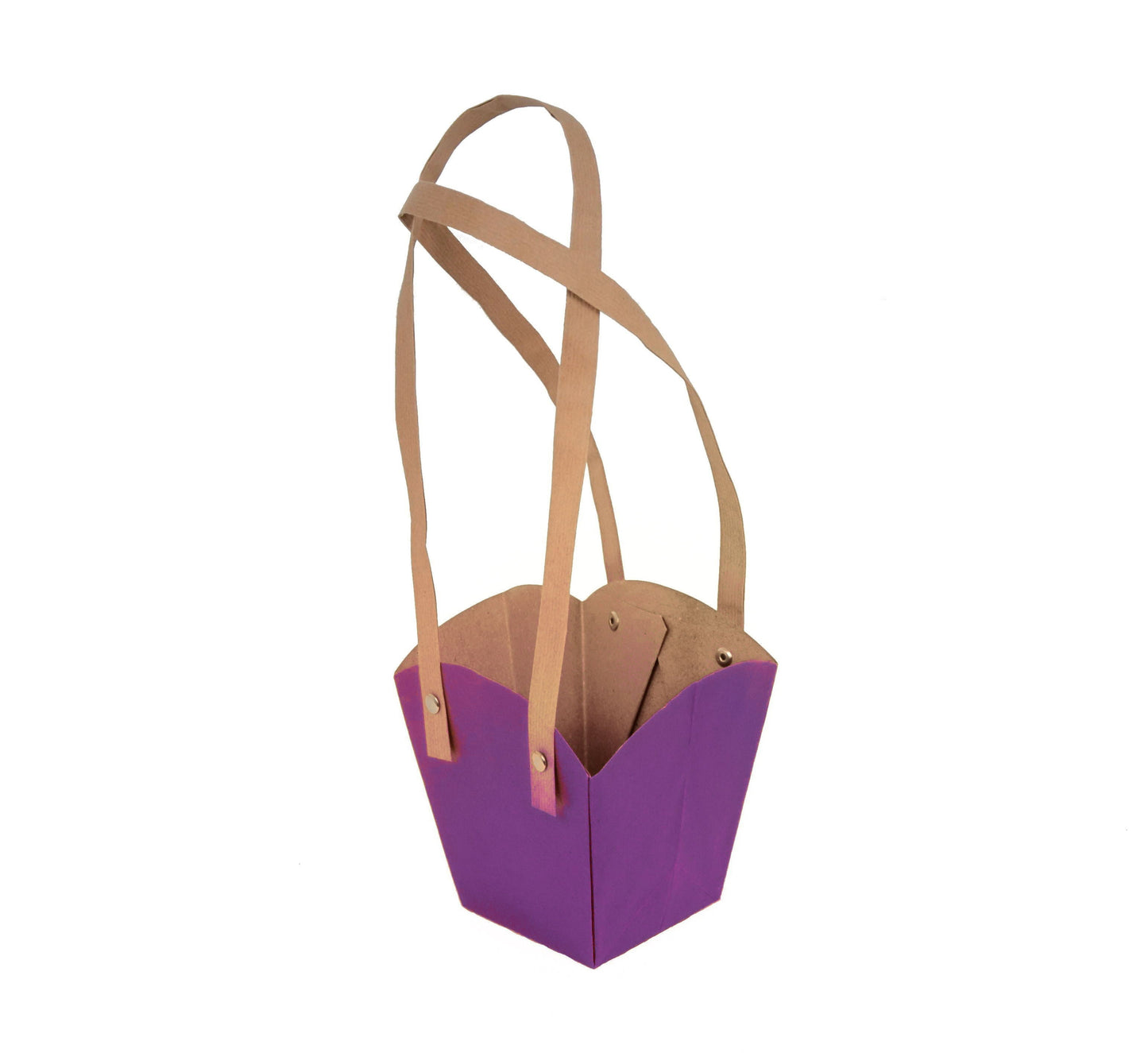 Set 10 pungi din hartie, toarta inalta, uni, mica H 12CM