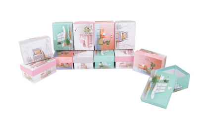 Set 12 cutii dreptunghiulare mici cu imprimeu foto