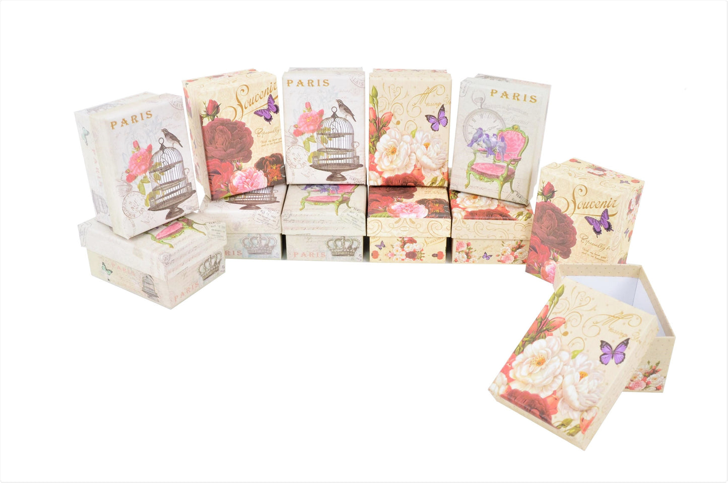 Set 12 cutii dreptunghiulare mici cu imprimeu foto