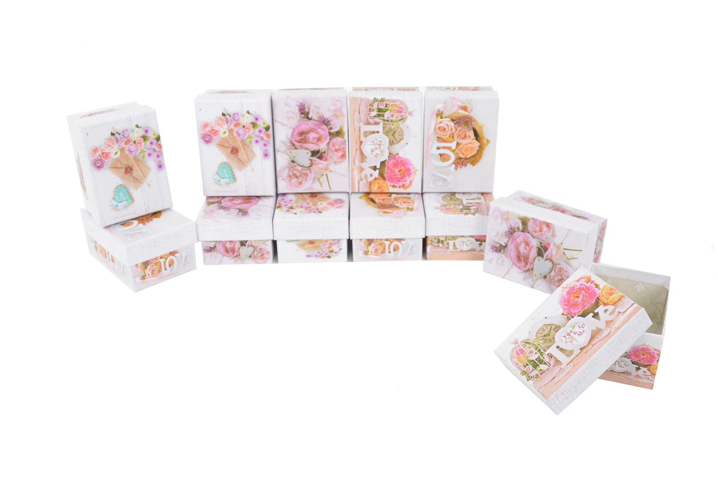 Set 12 cutii dreptunghiulare mici cu imprimeu foto