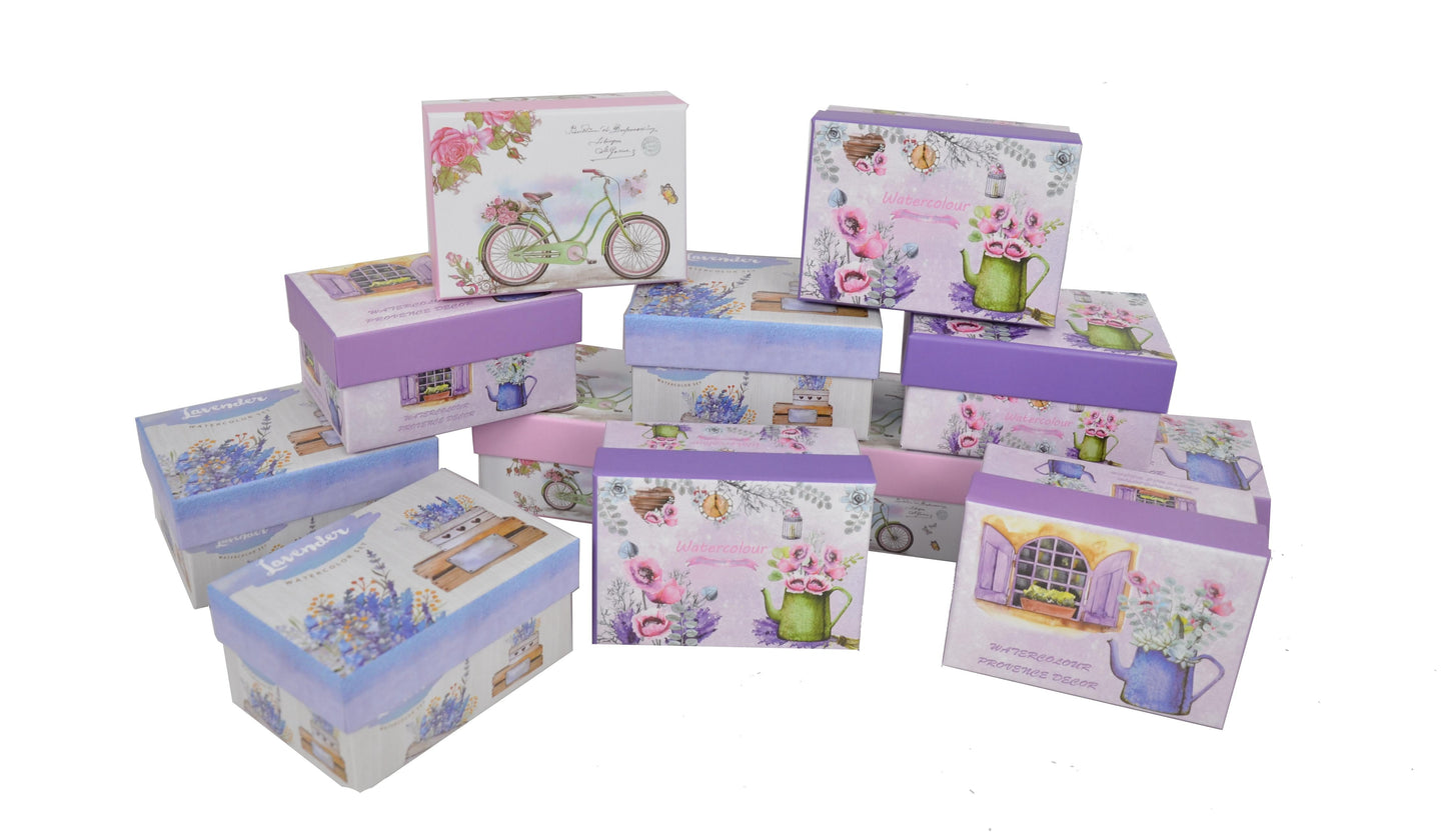 Set 12 cutii dreptunghiulare mici cu imprimeu foto