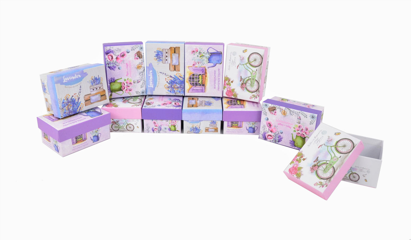 Set 12 cutii dreptunghiulare mici cu imprimeu foto