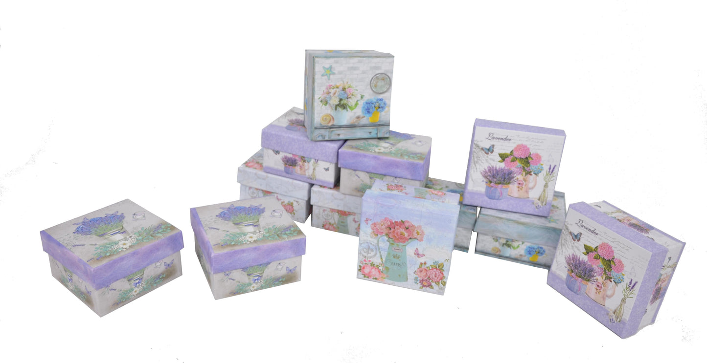 Set 12 cutii patrate mici cu imprimeu foto