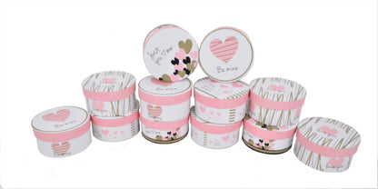 Set 12 Cutii Rotunde Mici cu Imprimeu Foto pentru Flori H5