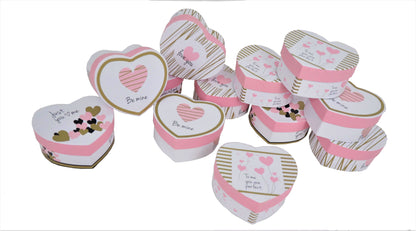 Set 12 Cutii Tip Inima Mica cu Imprimeu Foto pentru Flori D9/11 H5