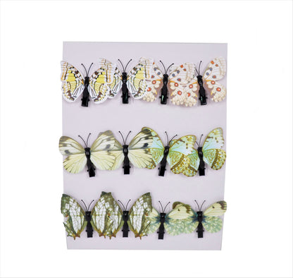 Set 12 fluturi 6 cm. cu cleste