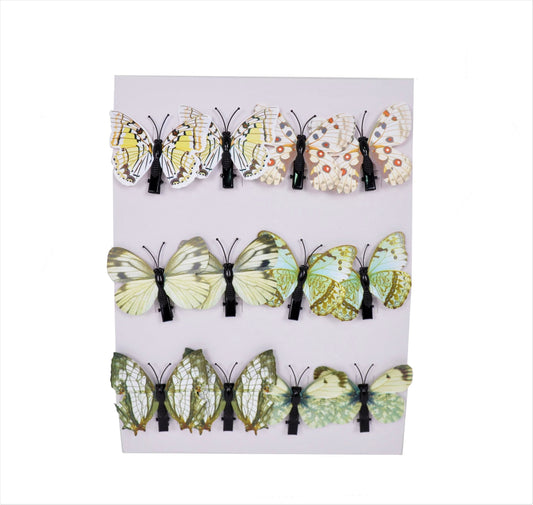 Set 12 fluturi 6 cm. cu cleste