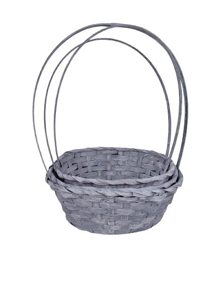 Set 3 cosuri ovale din bambus cu o toarta