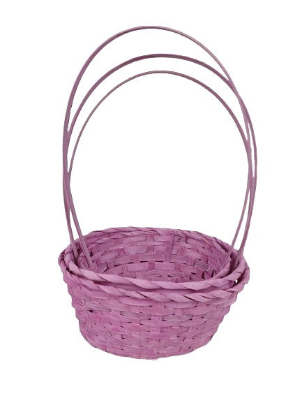 Set 3 cosuri ovale din bambus cu o toarta