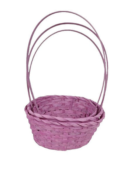 Set 3 cosuri ovale din bambus cu o toarta