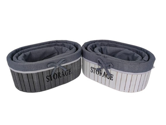 Set 3 cosuri ovale din lemn fara toarte